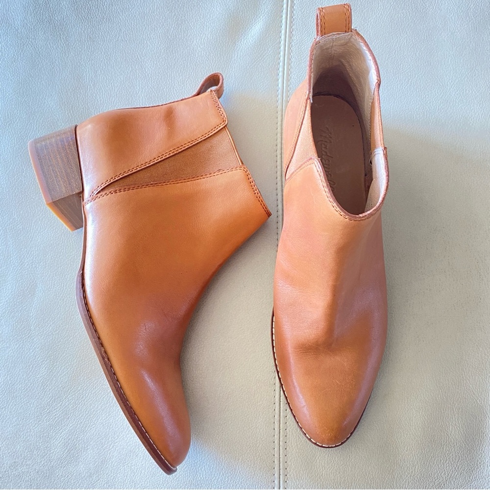 MADEWELL “Carina” Tan Leather Chelsea Ankle Pull-on Boots - 9.5 - Picture 2 of 6